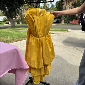 Chic Yellow High Low Dress